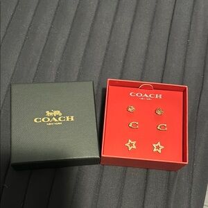 Coach Gold Earrings Set